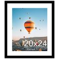 JCJMY 20x24 Picture Frame with 16x20 Mat, Display Photo 16x20 with Mat or 20 x 24 Without Mat, Wall Hanging Large 20 by 24 Poste
