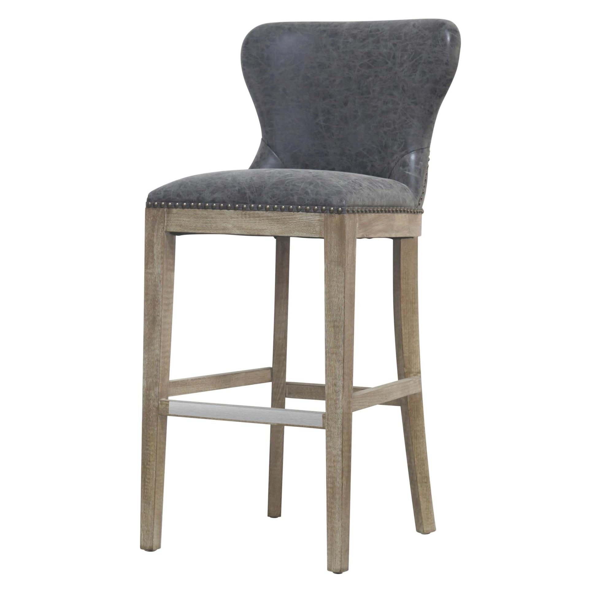 New Pacific Direct Dorsey Bar Bar & Counter Stools, Nubuck Charcoal