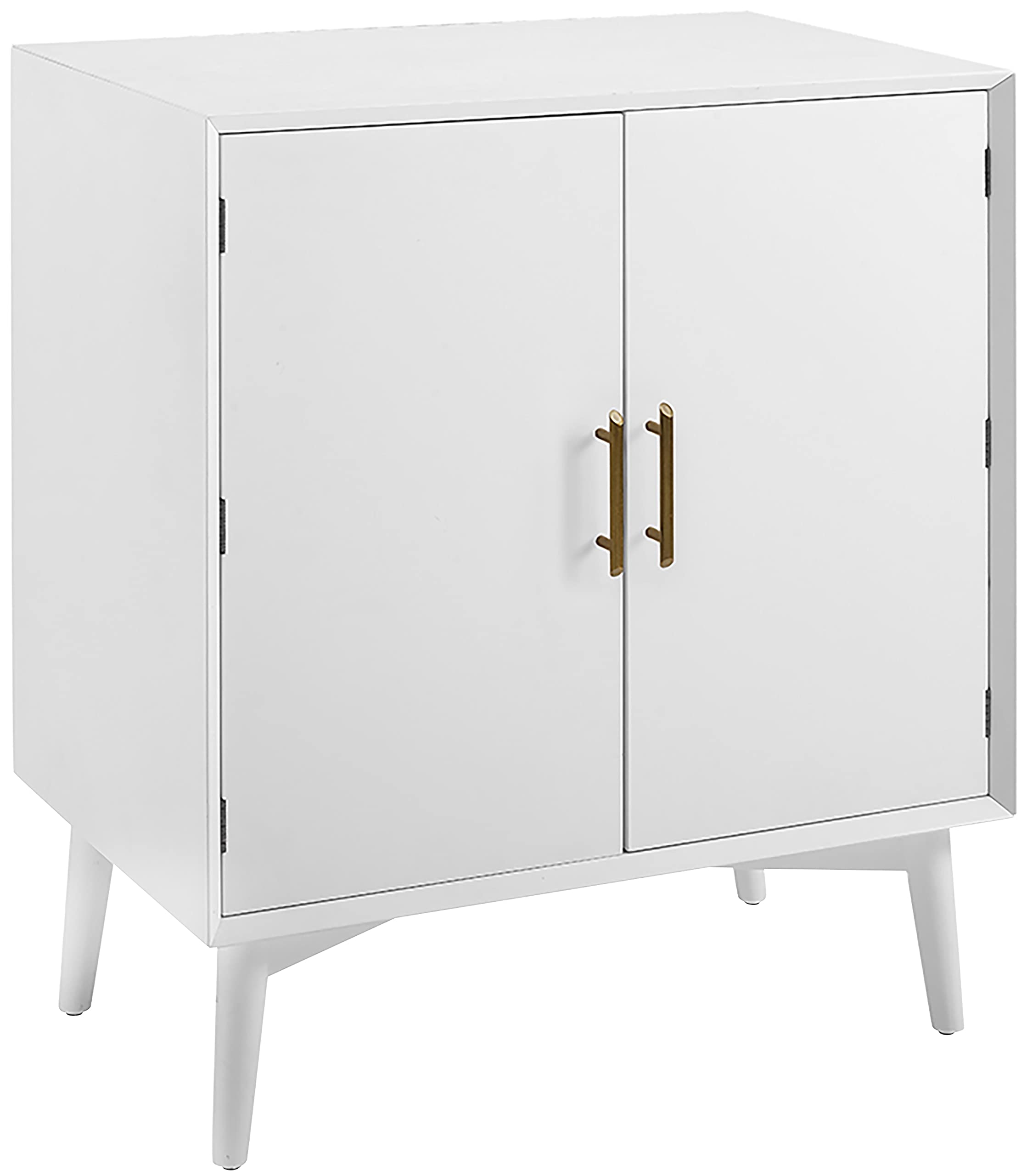 Crosley Furniture Landon Bar Cabinet With Storage Shelves And Wine Rack, White
