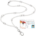 Zonon Pearl Badge Lanyard With 4 Pcs Id Holders For Women Beaded Neck Lanyard Artificial Pearl Key Reel Lanyard With Horizontal