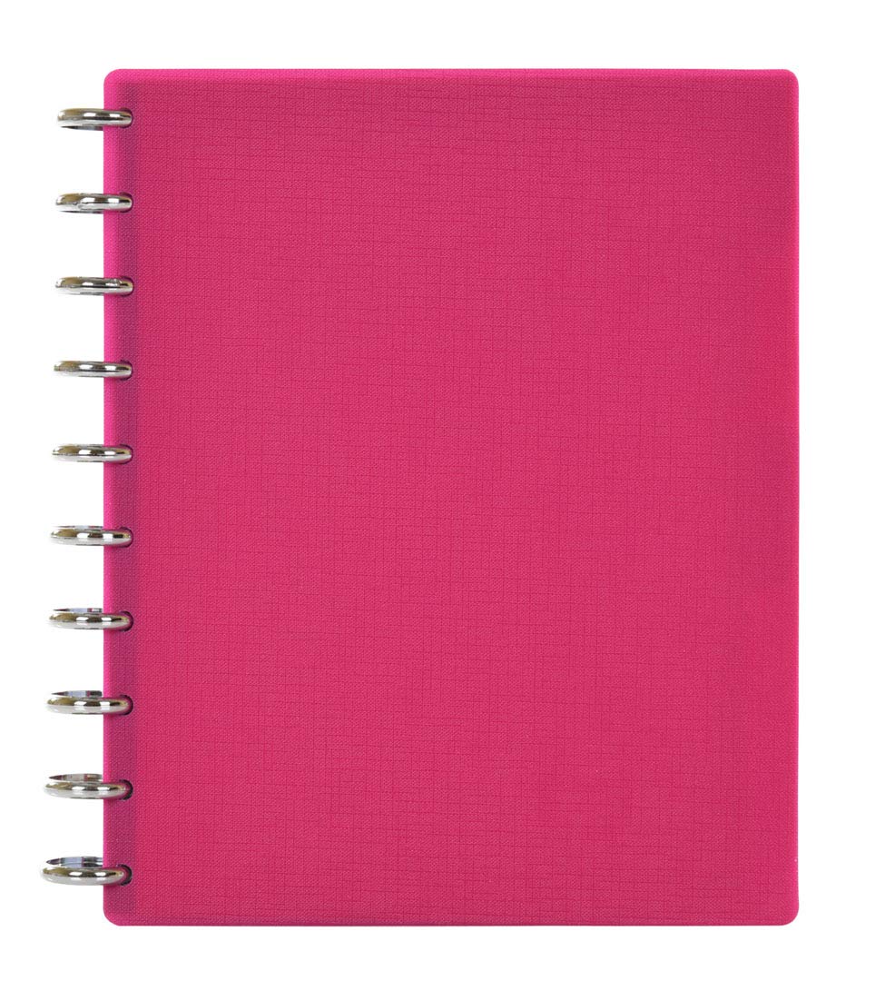 Talia Discbound Notebooks, Planner, Customizable, (Y90'S Pink W/Silver Discs, Midsize (7.5In X 9.75In))
