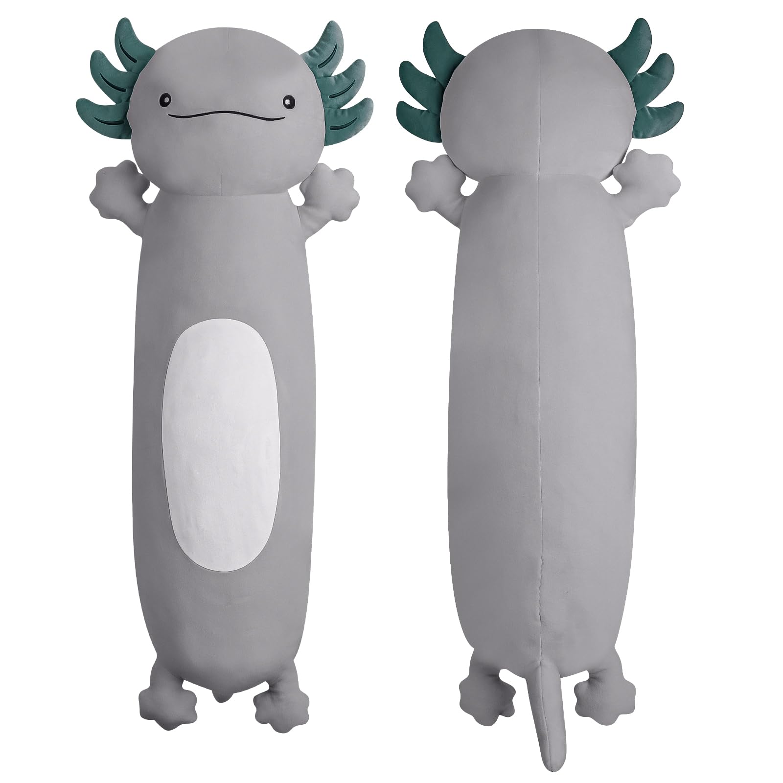 Dalmao 22 Inch Cute Giant Grey Axolotl Plush Soft Body Pillow, Large Axolotl Stuffed Animals Toy, Squishy Plushies Gifts For Kid