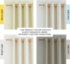 NICETOWN Natural Linen Grommet Top Curtains - 55" x 84" - Natural Color