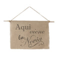 Ivy Lane Design Wedding Burlap Aqui Viene la Novia Sign, 14 x 11, Brown