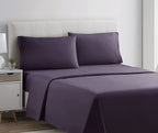 Clara Clark Bed Sheets, Premier 1800 Series 4 Piece Bed Sheet Set, Deep Pocket, Wrinkle, Fade, Stain Resistant, Luxury Soft Bedding Sheets & Pillowcases, Queen, Purple Eggplant