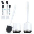 Lefree Toilet Brush, 2 Pack Toilet Brush,Silicone Toilet Bowl Brush and Holder Set with Ventilated Holder, Toilet Brush Set for 