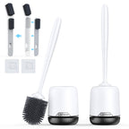 Lefree Toilet Brush, 2 Pack Toilet Brush,Silicone Toilet Bowl Brush and Holder Set with Ventilated Holder, Toilet Brush Set for 