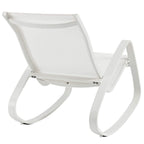 Modway Traveler Outdoor Patio Aluminum Mesh Rocking Sling Lawn Chair Glider In White White