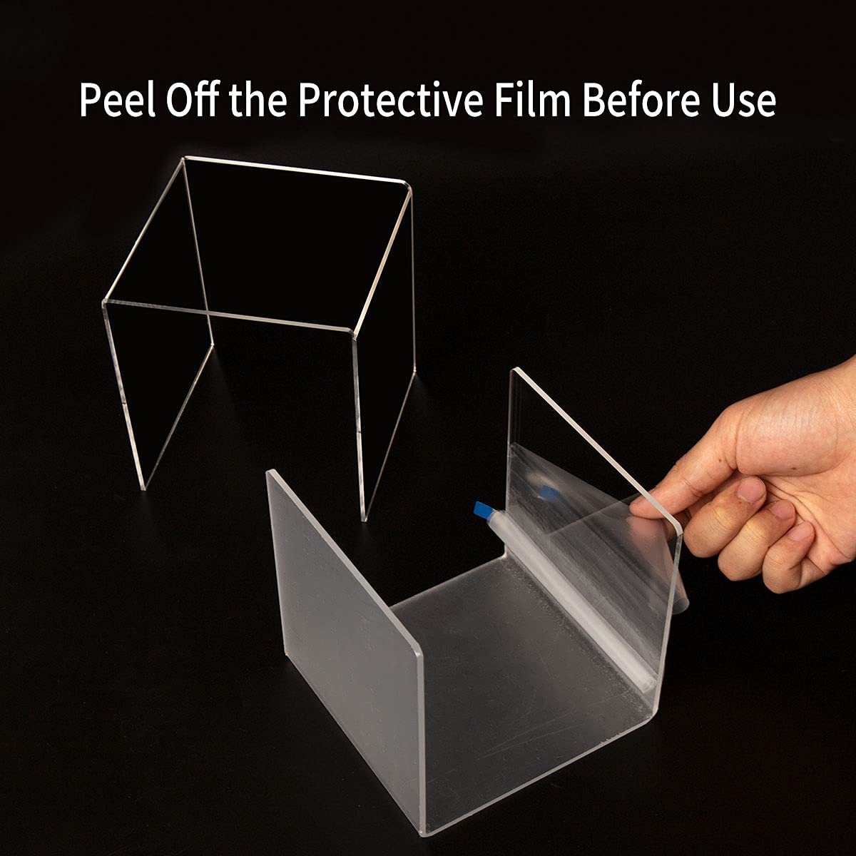 Hiimiei Clear Acrylic Display Risers 2 Sets, 3-Tier Risers Stands Showcase For Amiibo Funko Pop Figures, Dessert, Jewelry-5''X6'