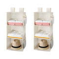 MAX Houser 3-Shelf Hanging Closet Organizers, Collapsible Closet Hanging Shelves for Camper, Nursery Hanging Organizers, Beige, 