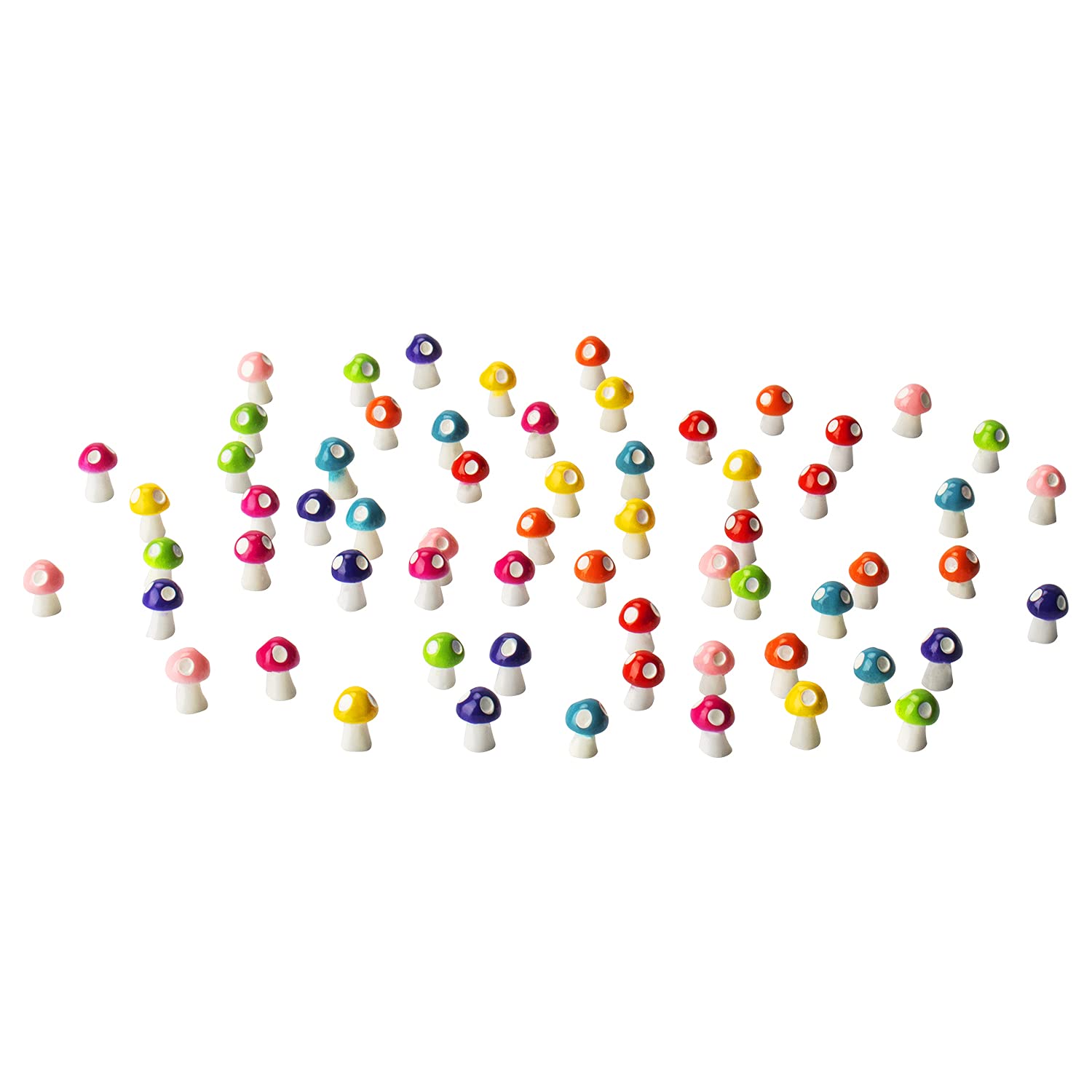 Exasinine 60 Pcs Micro Mushroom Miniature Figurines Mini Mushrrom Fairy Garden Miniature Moss Landscape Diy Terrarium Crafts Orn