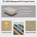 Outdoorlines Waterproof Curved Outdoor Sectional Cover - Uv Resistant Windproof Patio Sectional Sofa Covers For Deck, Lawn And Backyard, Heavy Duty Furniture Covers (150Lx36Dx38Hx112Fl, Camel)