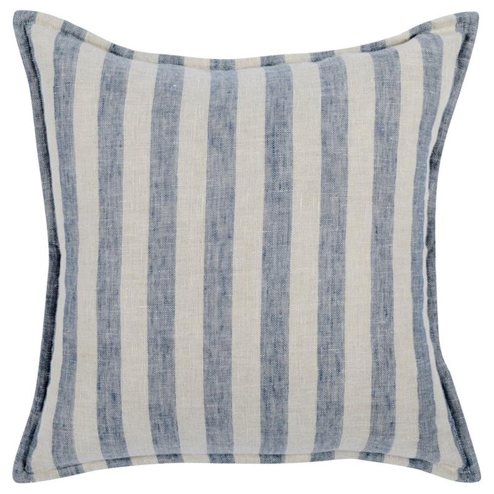 Kosas Home Sima 18X18 Square Linen Fabric Throw Pillow In Blue/Ivory