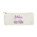 The Cotton & Canvas Co. Personalized Name Purple Floral Small Cosmetic Case And Travel Pouch For Office And On The Go
