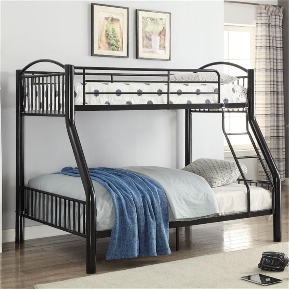 Acme Cayelynn Twin Over Full Metal Bunk Bed in Black