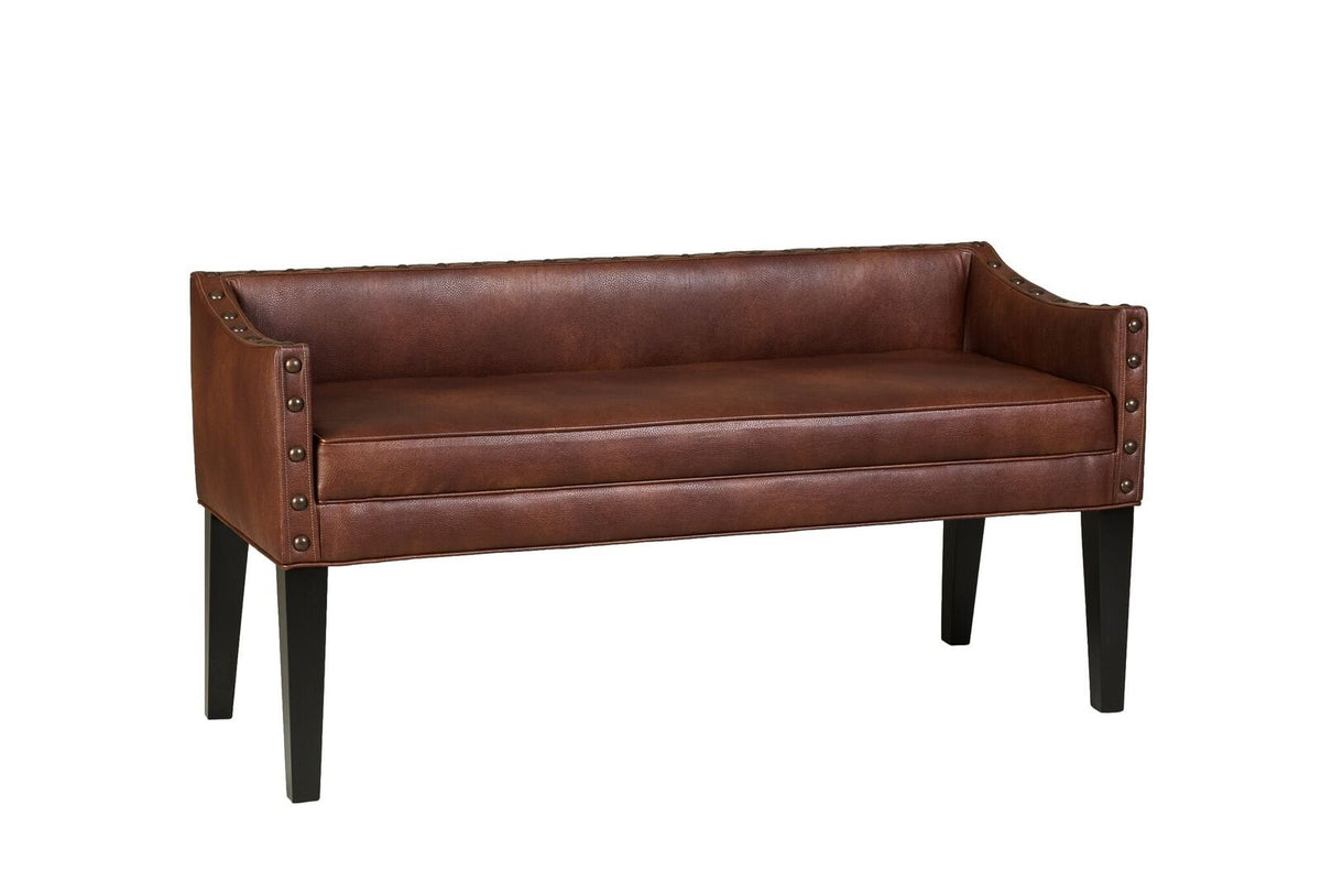 Leffler Home Whitney Transitional Long Upholstered Bench, Brown,Large