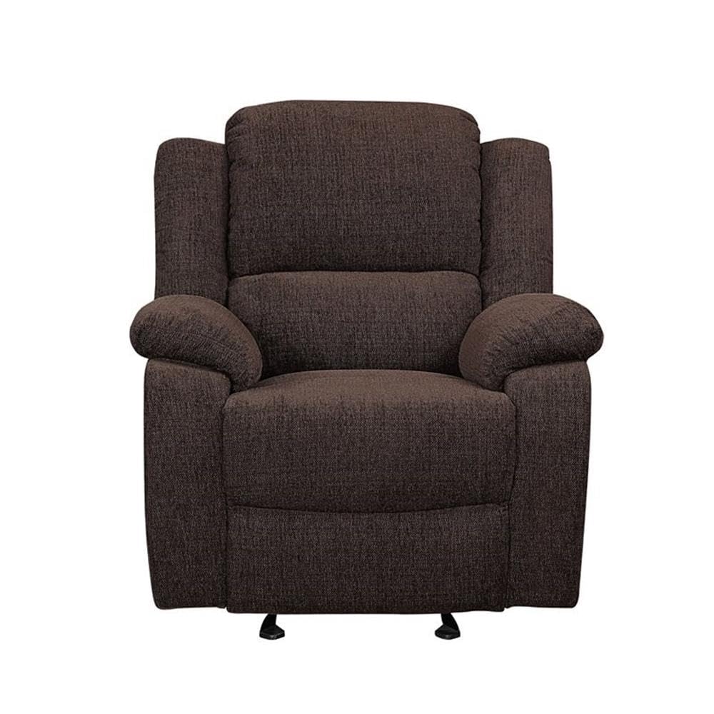Acme Madden Chenille Upholstered Glide Recliner in Brown