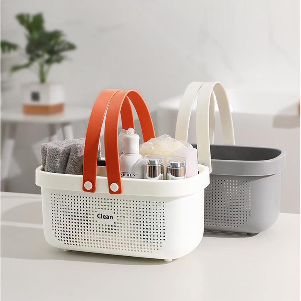 JiatuA Plastic Storage Basket with Handle, White