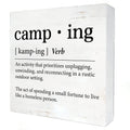 Funny Camping Definition Wood Box Sign Home Decor Rustic Camping Wooden Box Sign Block Plaque for Wall Desk Decoration