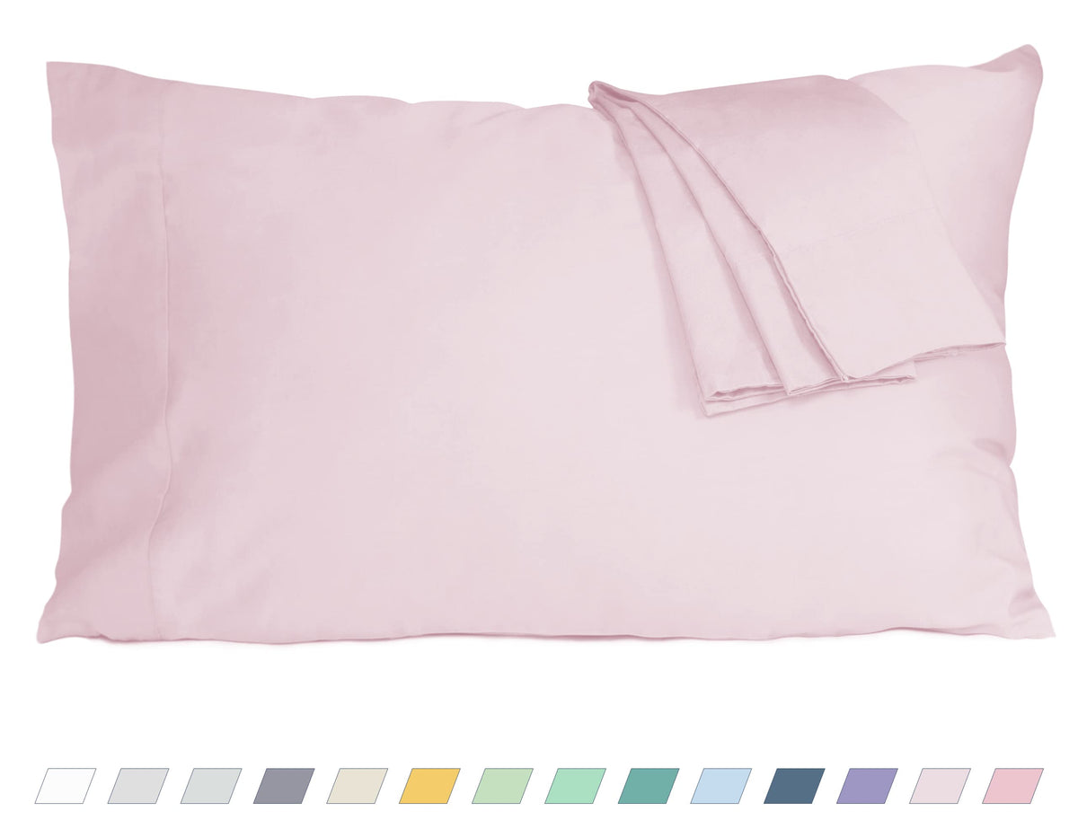 Cotton Pillow Cases Standard Size, 20 By 30 Inches Queen Pillowcases, Light Pink Pillow Cases Set Of 2, Pillow Cases Queen Cotto