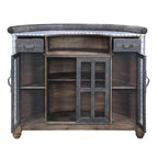 Acme Rahma Bar Table in Antique Ebony Top Grain Leather