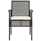 vidaXL Garden chairs 2 pcs with cushions poly rattan and acacia wood black