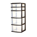 Homz 2-Pack 5-Drawer Storage Unit, Home & Office Plastic Organizer, Black Frame