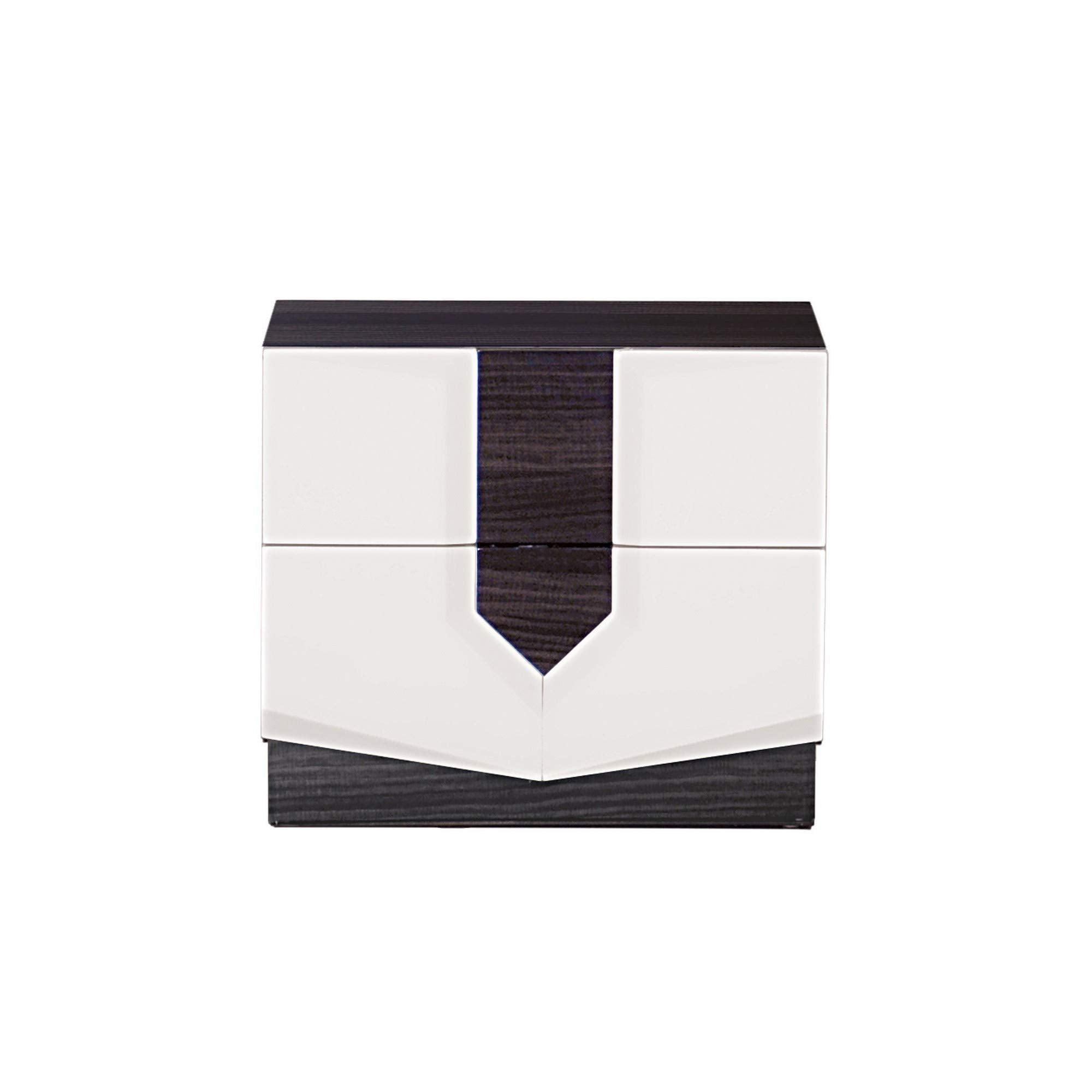 HomeRoots White and Grey Nightstand with 2 Drawer