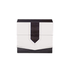 HomeRoots White and Grey Nightstand with 2 Drawer
