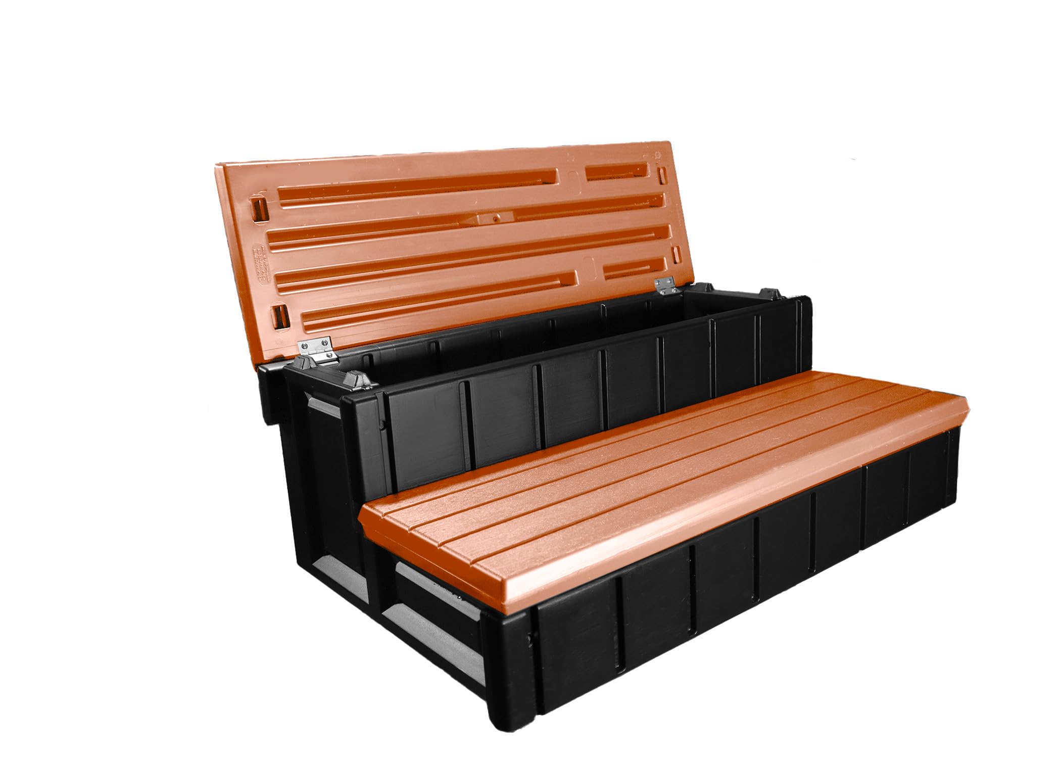 Confer Plastics Storage Step For Spas And Hot Tubs: Durable, Multi-Functional, And Made In The Usa - Redwood