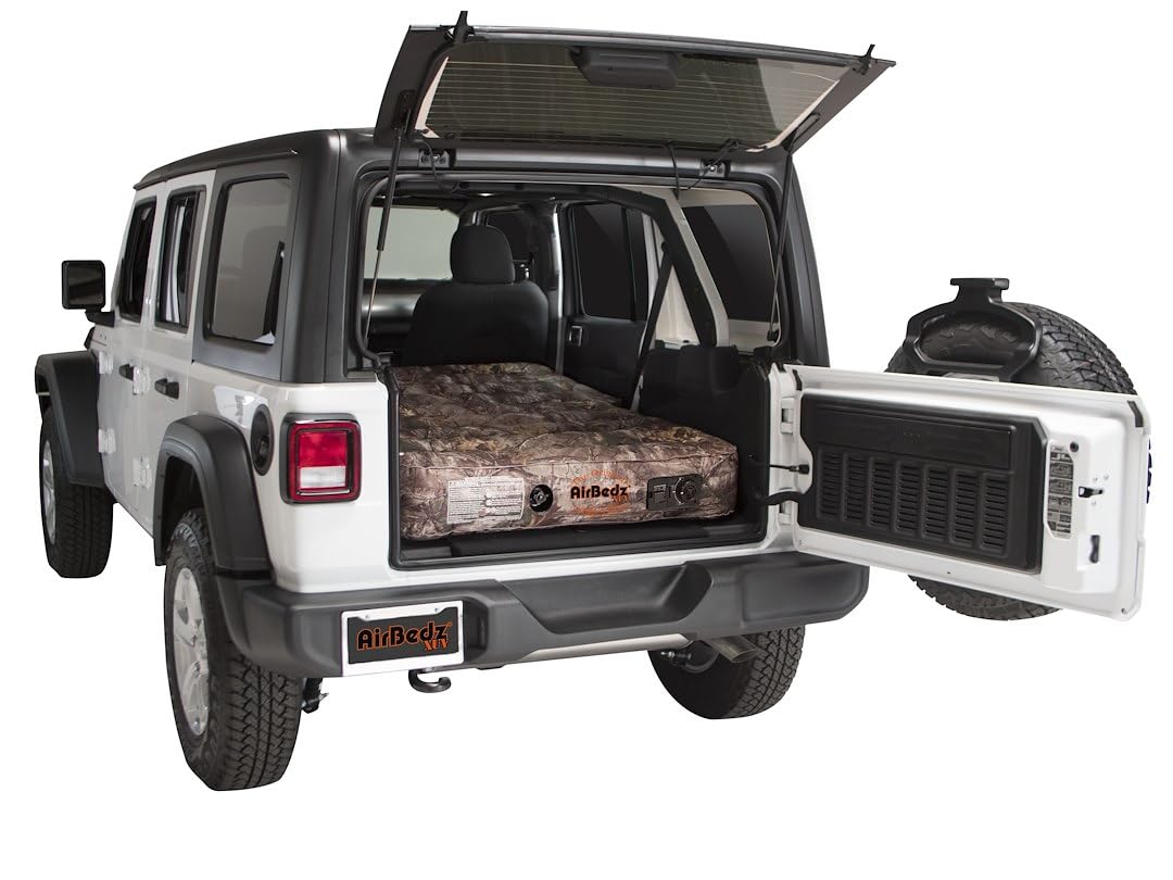 Pittman Outdoors AirBedz Rear Seat Air Mattress for SUV & Crossovers, Built-in Air Pump, Storage Bag, Patch Kit,Camo, 66 L x 52 