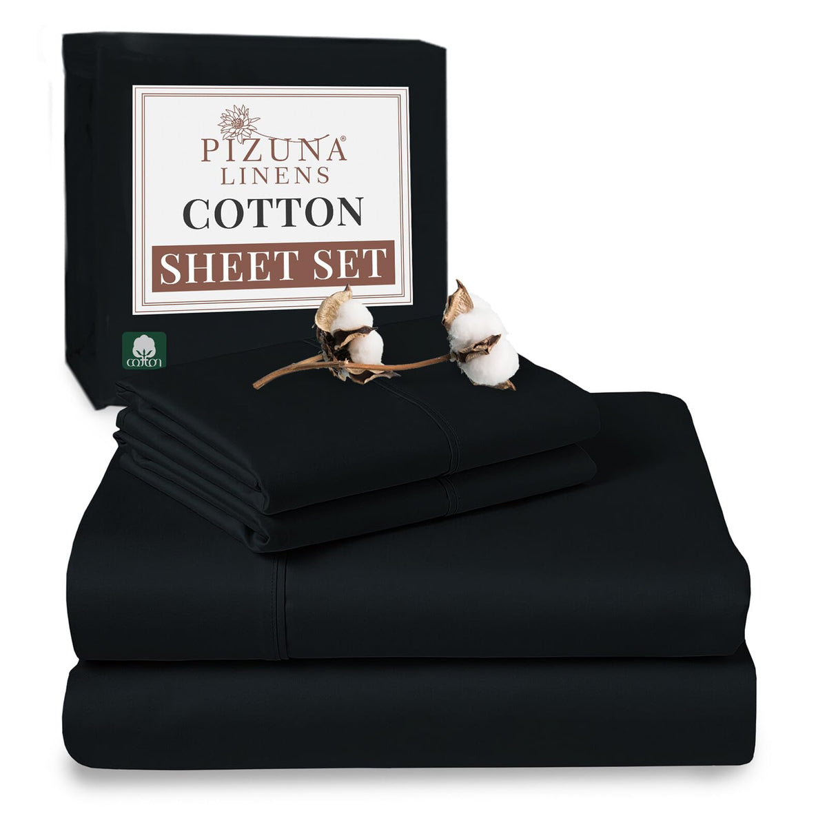 Pizuna Pure 100% Cotton Sheets Rv King Size, Luxurious 400 Thread Count Long Staple Cotton Sateen Sheets Rv King With 15'' Deep