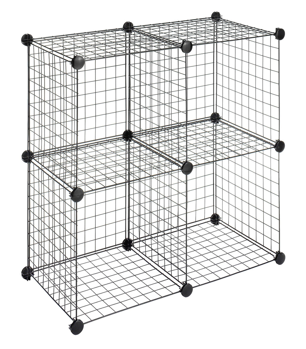 Wire Storage Cubes Set 4 Black