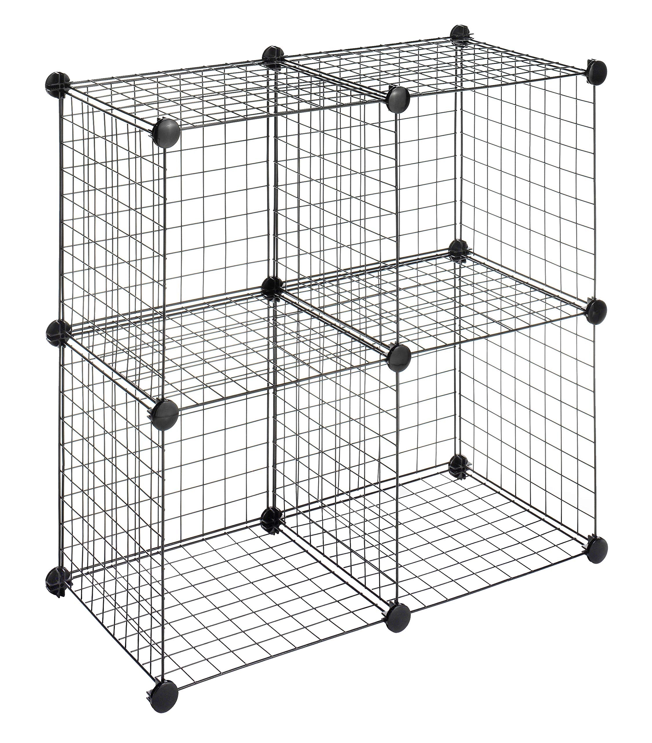 Wire Storage Cubes Set 4 Black