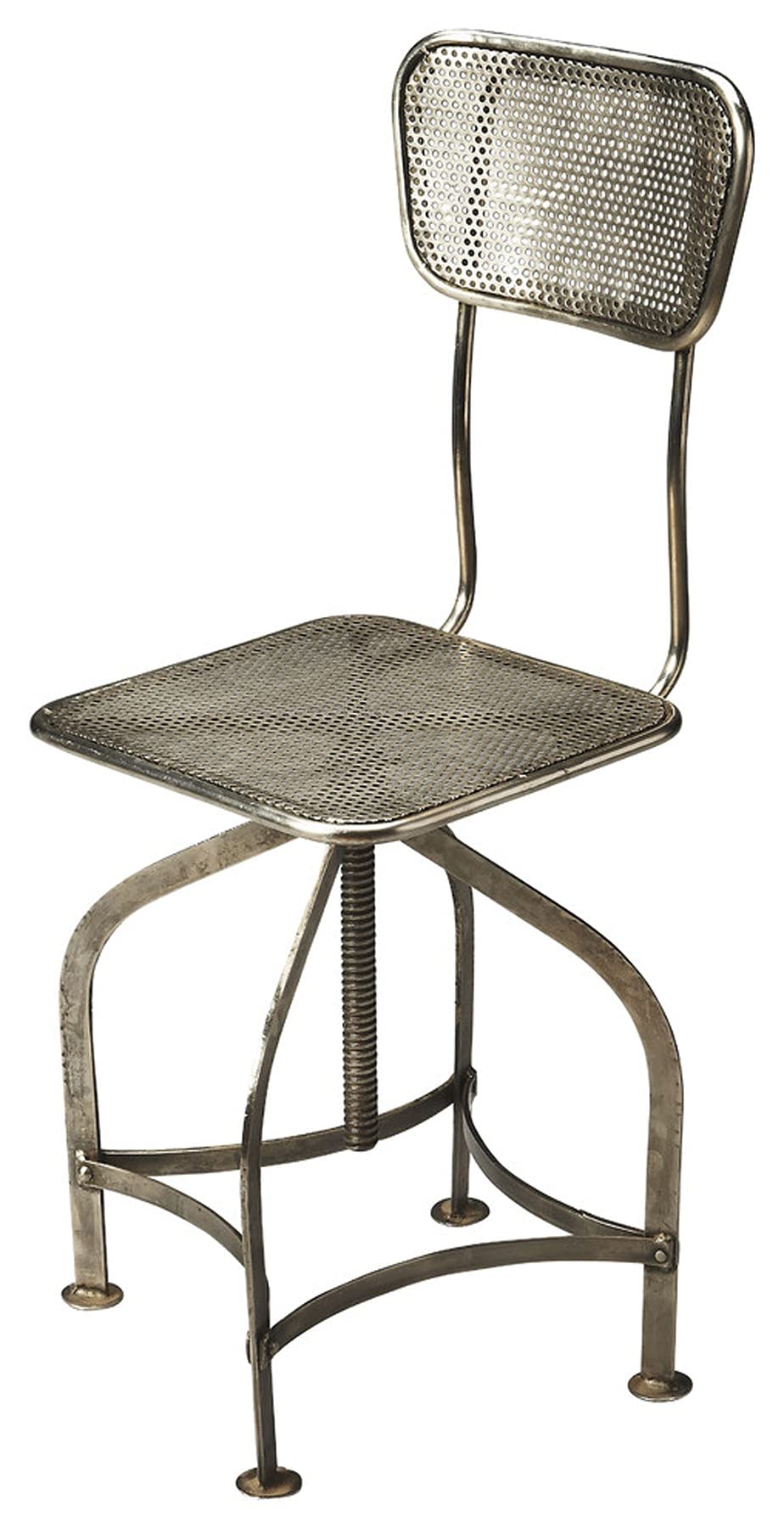 HomeRoots Gray Iron, Steel Industrial Cool Swivel Chair