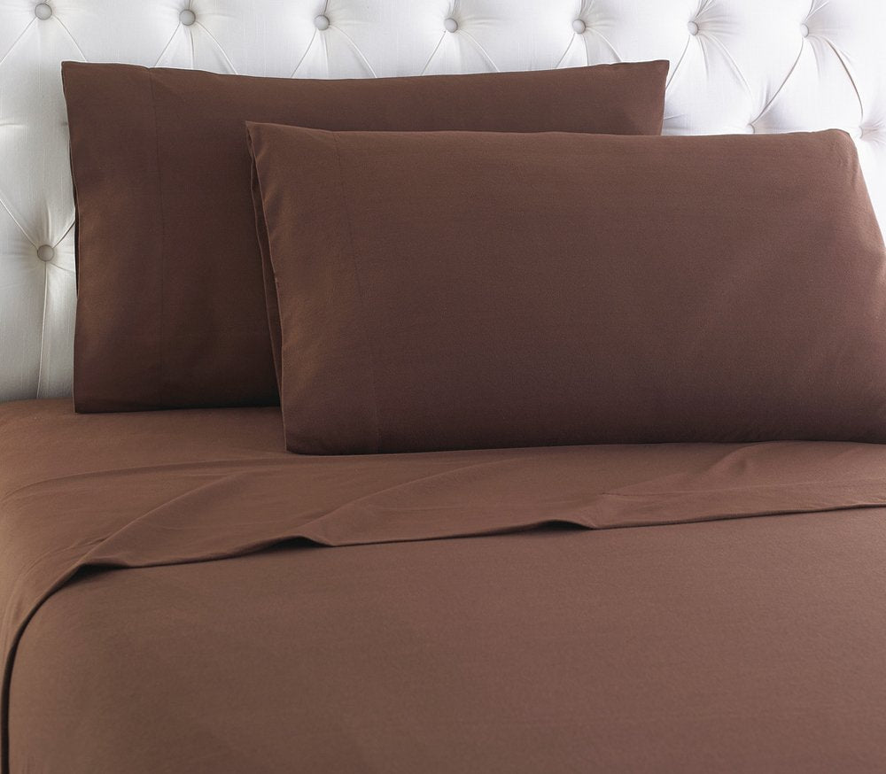 Shavel Micro Flannel Sheet Set, Twin, Chocolate