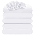 Oakias Queen Fitted Sheets White - Pack Of 6 Bottom Sheets - Soft Brushed Microfiber Elastic Sheets For Bed - Shrinkage & Fade R