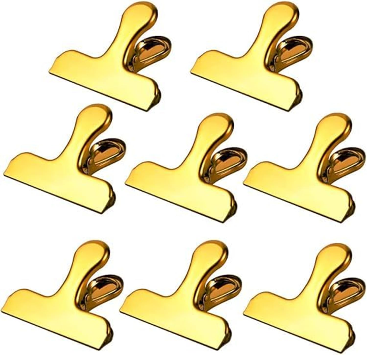Erduoduo Gold Chip Clips,Bag Clips,Large Metal Hinge Clips,Stainless Steel Bag Clips 3 Inch Paper Clip Clamp For Office Pictures