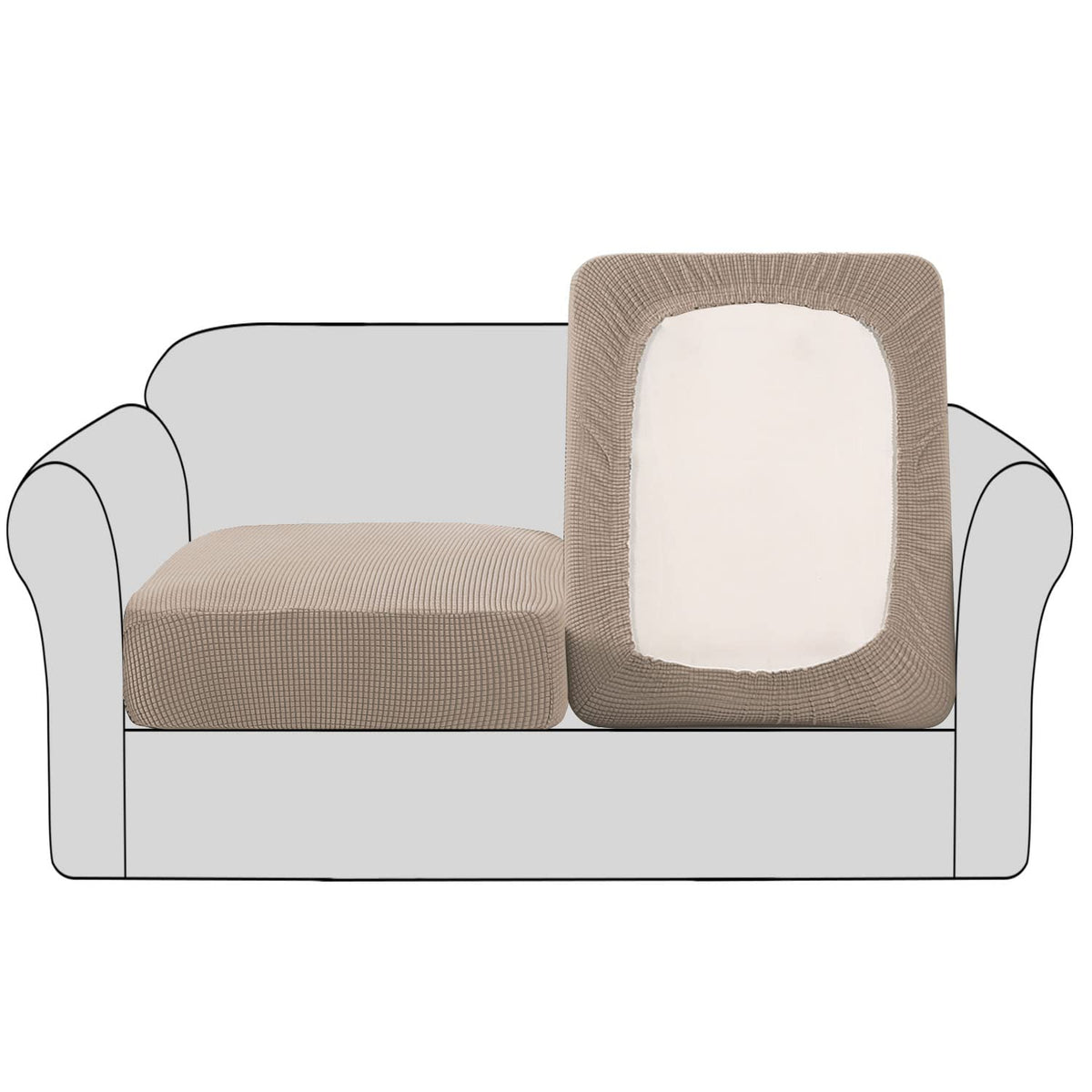 H.VERSAILTEX High Stretch Individual Seat Cushion Covers Sofa Slipcovers Couch Cushion Covers Sofa Covers Featuring Jacquard Tex