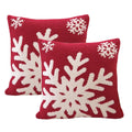 Niditw Set Of 2 Ultra Soft Red Snowflake Throw Pillow Cover Microfiber Christmas Cushion Case Cozy Fluffy Pillowcase Square Deco