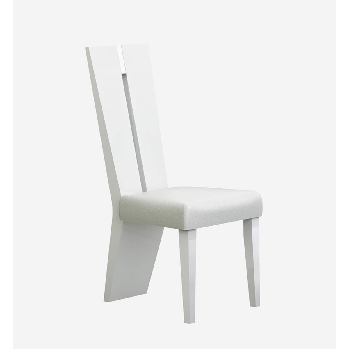 HomeRoots Set of Two Contemporary Sleek High Gloss White Dining Chairs