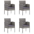 vidaXL Patio Dining Set 5 Piece Outdoor Garden Terrace Yard Patio Table and Chair Seating Seat Dining Set Furniture Poly Rattan Anthracite