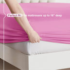 Nestl Full Xl Size Sheet Sets - 4 Piece Full Xl Size Sheets, Deep Pocket, Hotel Luxury, Extra Soft, Breathable And Cooling, Light Pink Bed Sheets For Full Xl Size Mattress