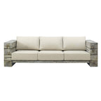 Modway Manteo Outdoor Patio Sofa Light Gray Beige Sunbrella Cushions Magnesium Oxide Simulated Driftwood EEI-3565-LGR-BEI