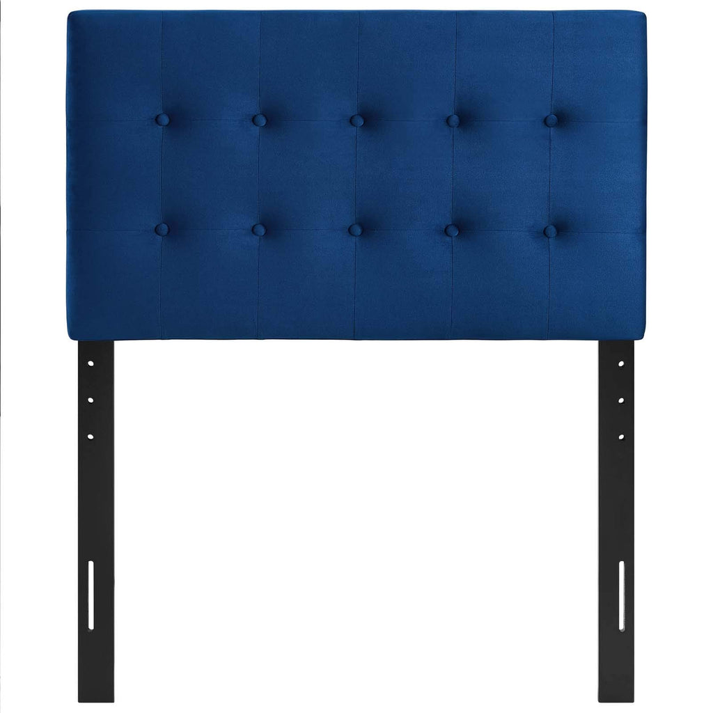 Modway Emily Twin Biscuit Tufted Performance Velvet Headboard, Navy