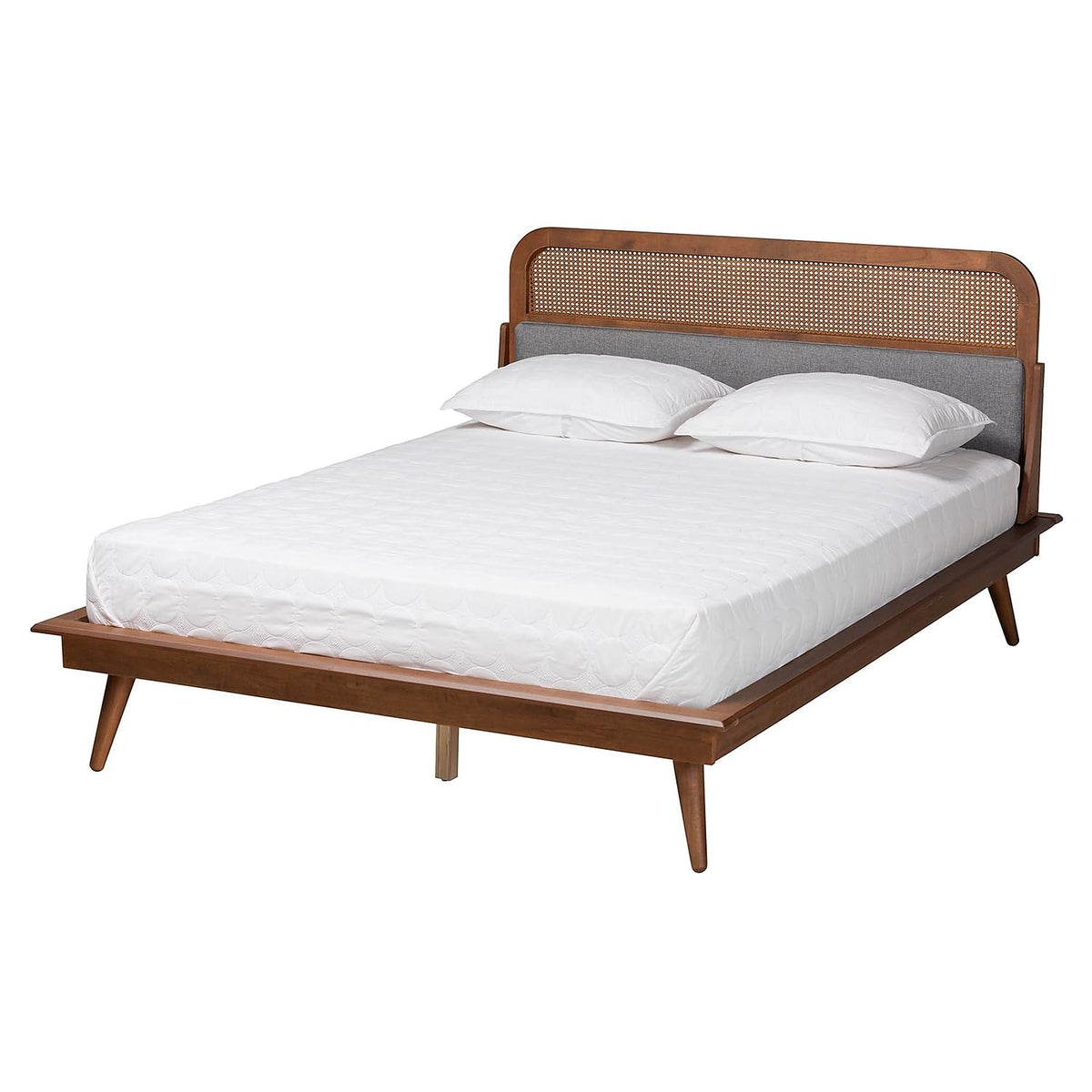 Baxton Studio Irina Platform Bed, Queen, Grey/Ash Walnut (235-12775-HiT)