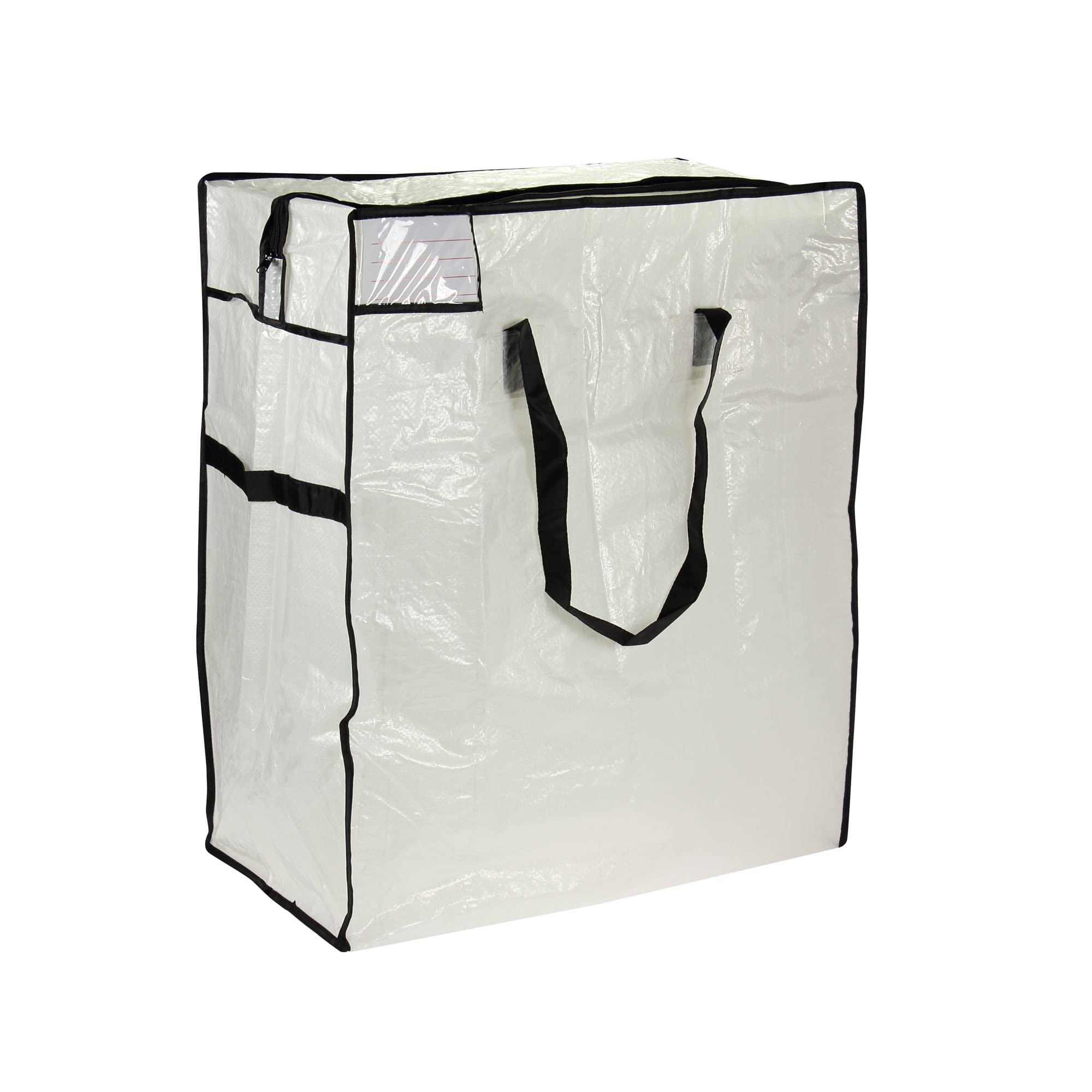 Household Essentials Medium Storage Bag, Clear Polyethylene with Black Trim