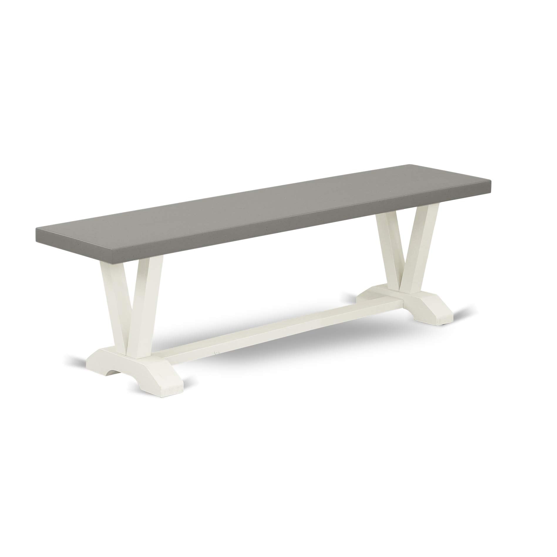 East West Furniture V2-096 3 Piece Dining Room Table Set Contains a Rectangle Kitchen Table with V-Legs and 2 Dining Bench, 36x60 Inch, Multi-Color