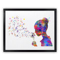Dignovel Studios 8X10 Unframed Girl Blowing Dandelion of Music Notes Music Lover Studio Imagination Watercolor Art Print Poster 