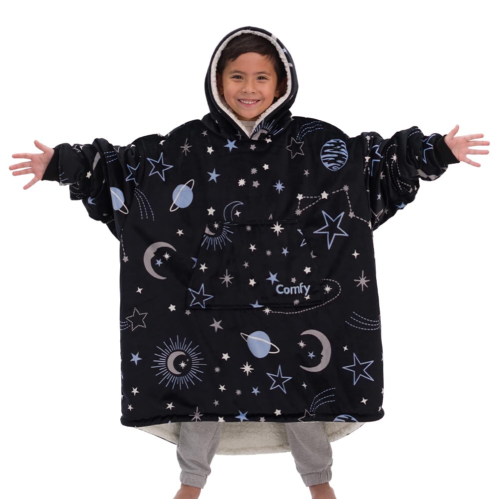 The Comfy Original Jr | The Original Oversized Microfiber & Sherpa Wearable Blanket For Kids, Children, Boys, Girls, Seen On Sha
